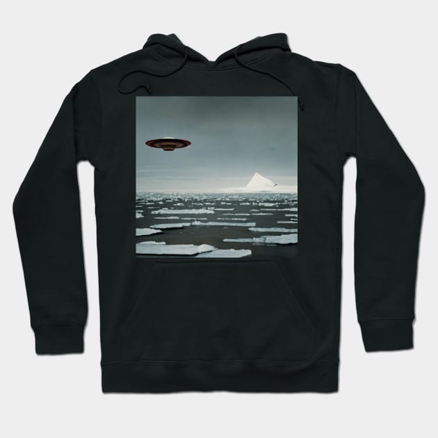 Antarctica UFO Hoodie by Brian Free Artwork